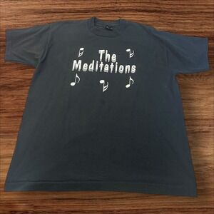 Vintage Best Fruit of the Loom Band T-Shirt The‎ Meditations Music Notes XL